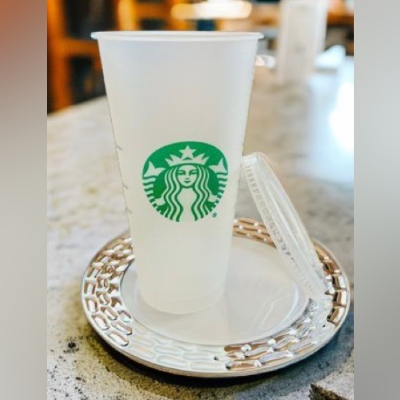 Starbucks Clear Reusable 24 oz Plastic Cup - Picture 1 of 3